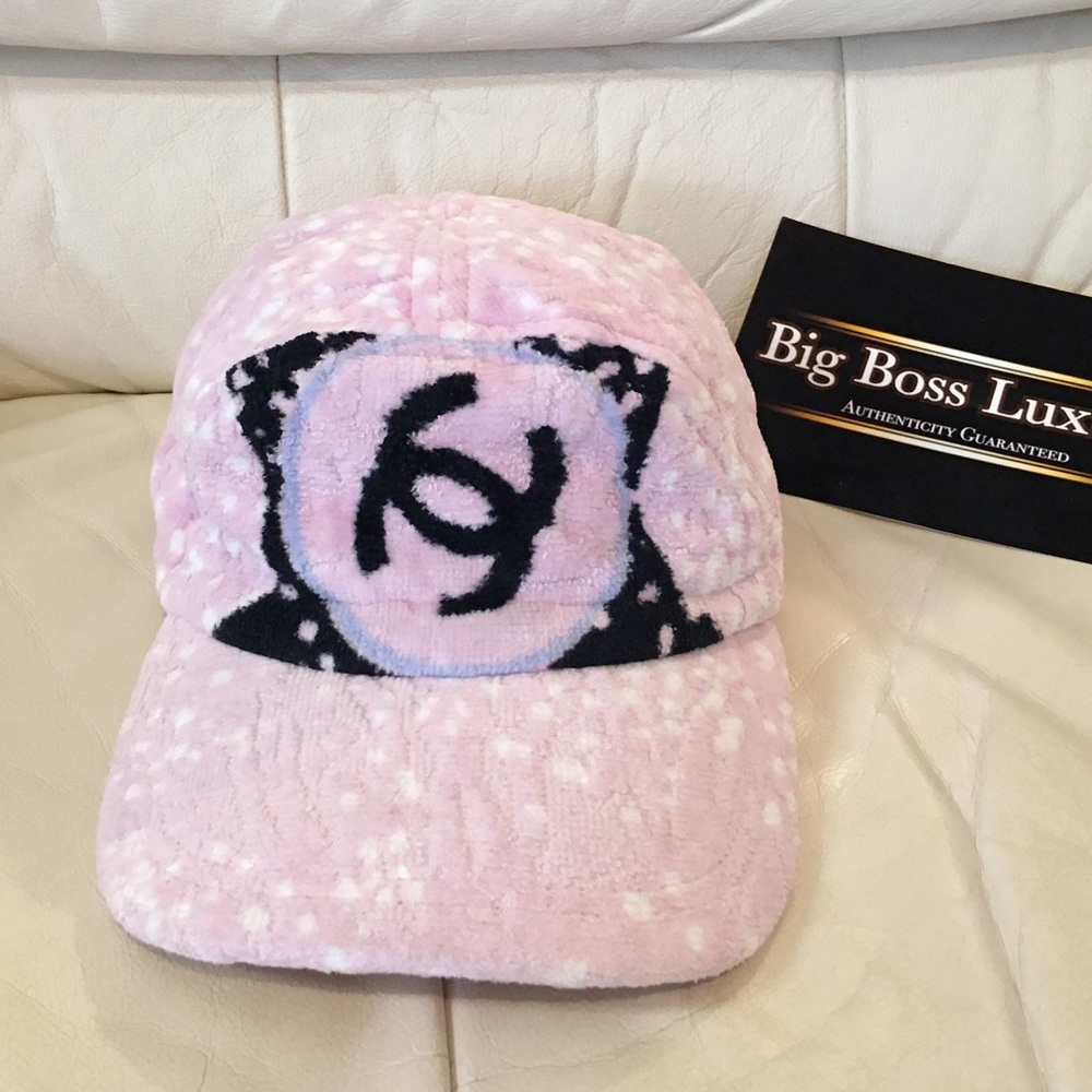Authentic Chanel baby pink CC logo cap size M